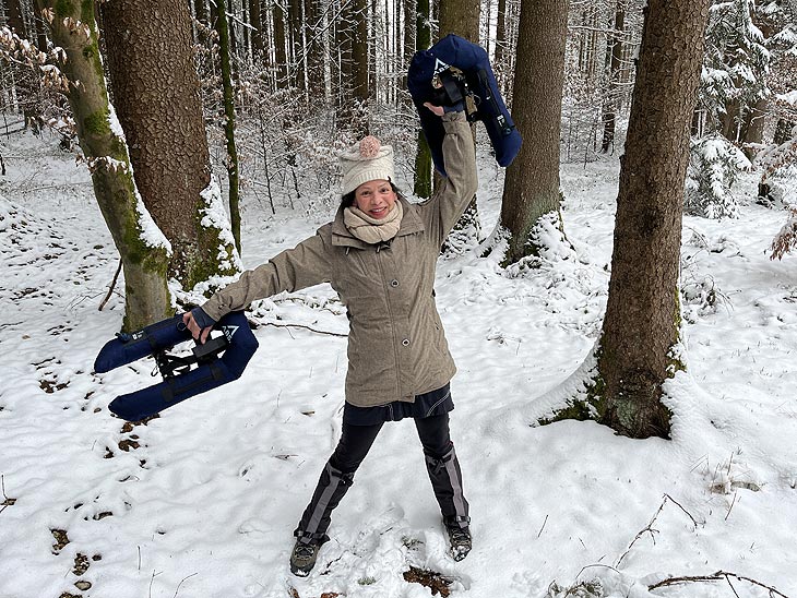 Unterwegs mt dem aufblasbaren Schneeschuh ABS A.bove (&copy;Foto:Martin Schmitz)